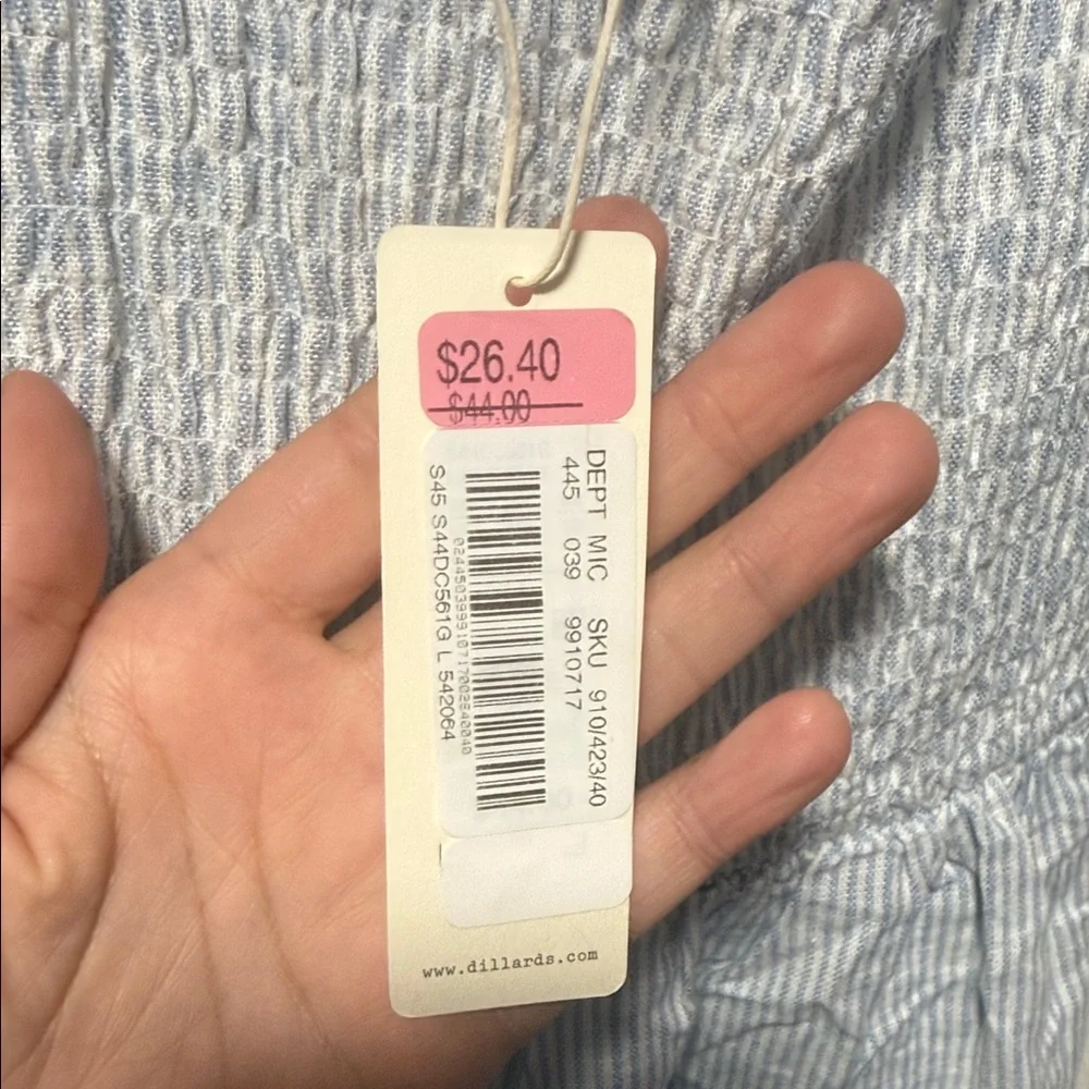 Copper Key Light Blue Striped Casual Dress - Picture 5 of 5